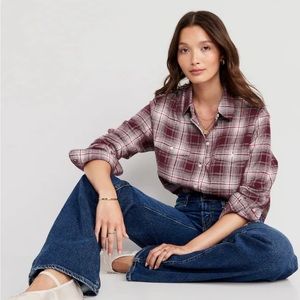 The Boyfriend Shirt flannel || XL || Red, Grey, Cream